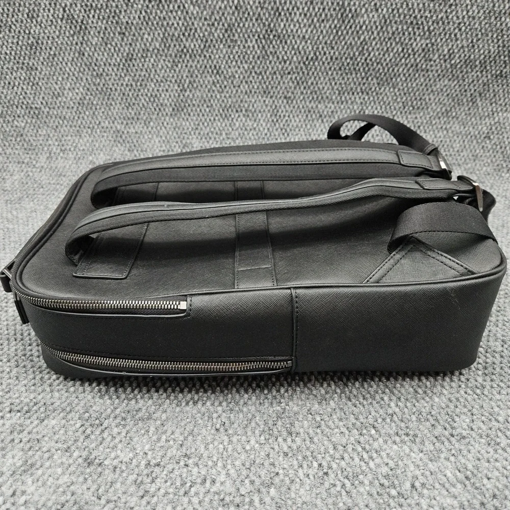 Maverick & Co Komos Black Leather Backpack Professional Laptop Bag Travel School